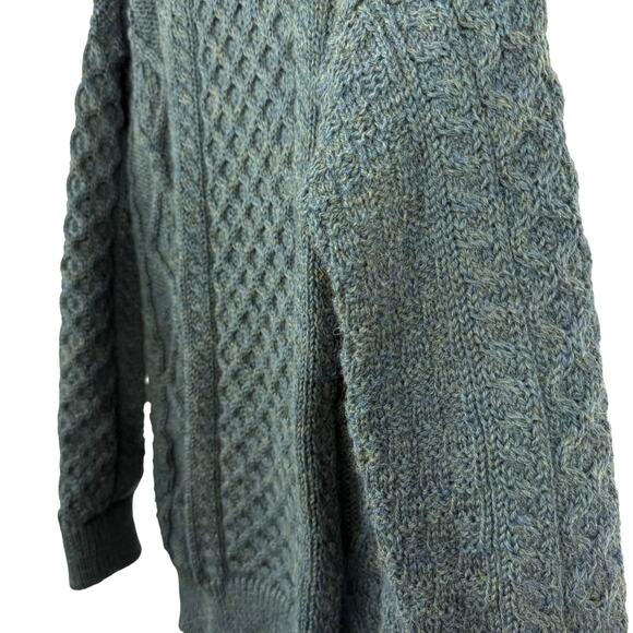 Aran Sweater Market Fisherman Dark Green Cable Knit Ireland Made Sweater sz M - Picture 9 of 16